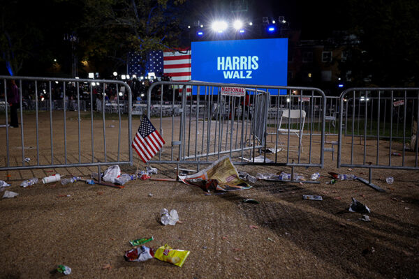 Harris supporters leave Election Night rally