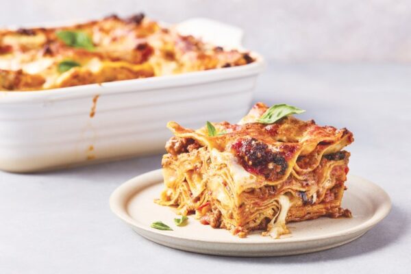 This savory lasagna boasts bright flavors