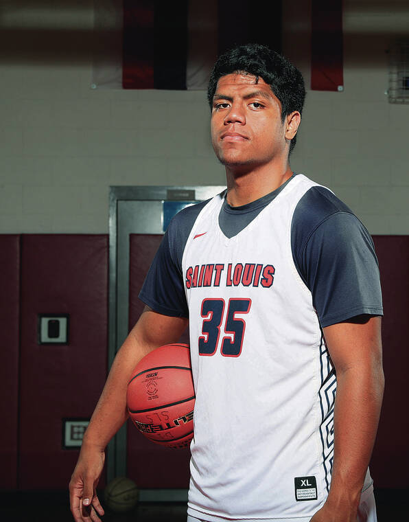 JAMM AQUINO / MARCH 8
                                Saint Louis basketball player Pupu Sepulona poses for a portrait at Clarence T.C. Ching Athletic Complex.