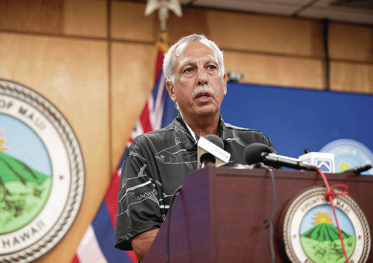 STAR-ADVERTISER
                                Darryl Oliveira, former head of Hawaii County Civil Defense, was named the interim administrator of the Maui Emergency Management Agency during a news conference on Aug. 25, 2023.