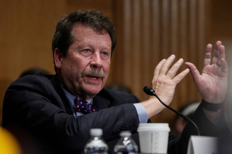 REUTERS/EVELYN HOCKSTEIN / 2022
                                U.S. Food and Drug Administration (FDA) Commissioner Robert Califf testifies before a Senate Health, Education, Labor, and Pensions Committee hearing on infant formula shortage, on Capitol Hill in Washington.