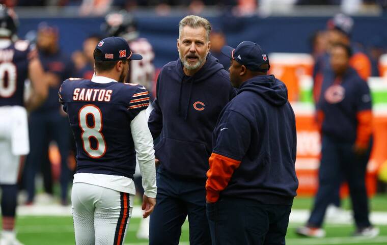 ACTION IMAGES VIA REUTERS/MATTHEW CHILDS/FILE PHOTO
                                Chicago Bears head coach Matt Eberflus before the Oct. 13 game against the Jacksonville Jaguars.