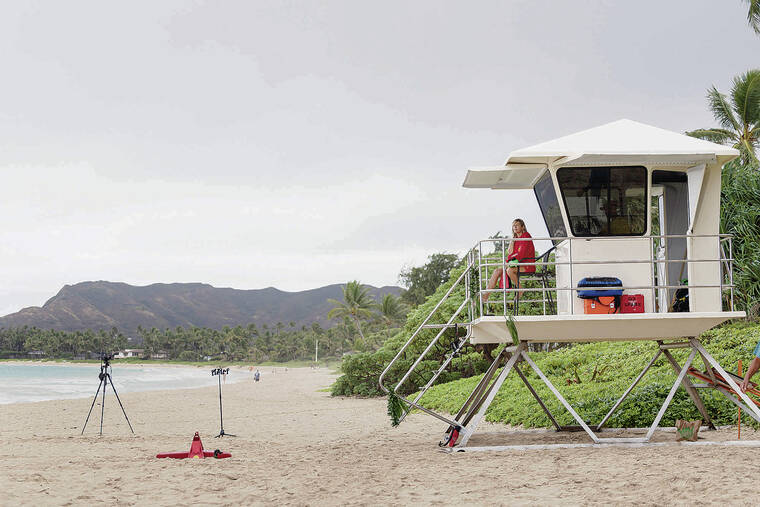 STAR-ADVERTISER / AUG. 28
                                The Honolulu Ocean Safety Department recently opened a new lifeguard tower at Kalama Beach Park on the shores of Kailua Beach, Windward Oahu, as part of the department’s tower replacement program. Lifeguard Shannon Clancey takes her post at the new tower.