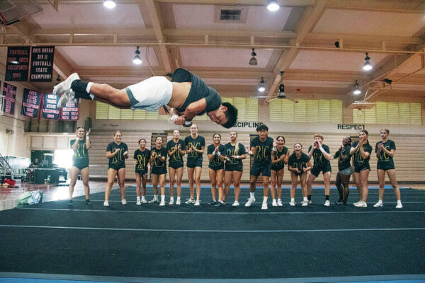 Radford cheerleader Saxoni Frank has overcome adversity in his journey